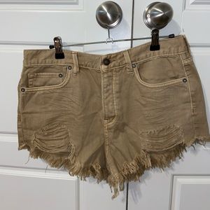 Free people tan denim shorts